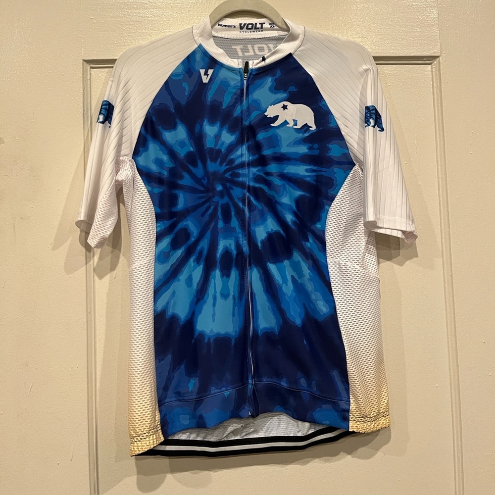 Women's Blue Tie-Dye Cycling Jersey